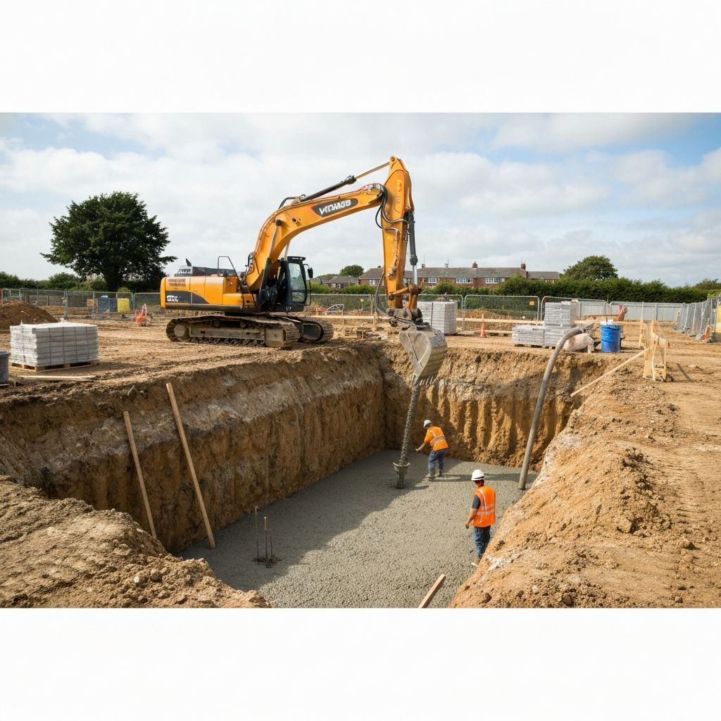 Groundworks excavation and foundation laying